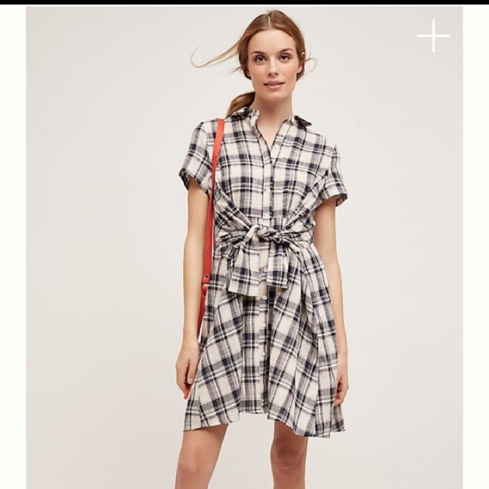 Anthropology Tie Waist Dress